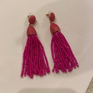 Hot pink Baublebar tassel earring